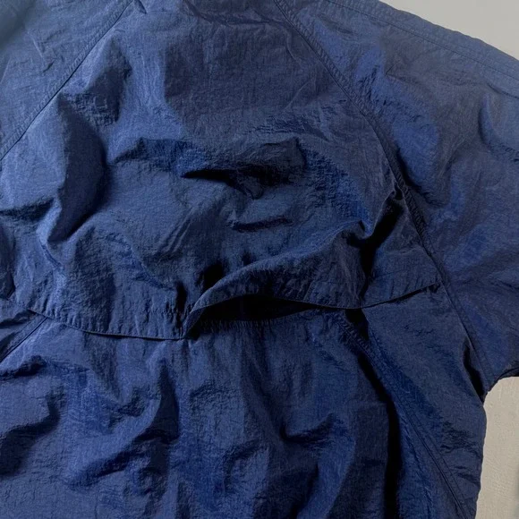 VINTAGE Reebok Windbreaker Jacket Men's Large Navy Blue Full Zip 90s - Picture 4 of 7